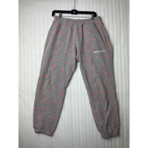 THISISNEVERTHAT Men's Paisley Sweatpants Elastic Waist Sz. Small Blue and Pink